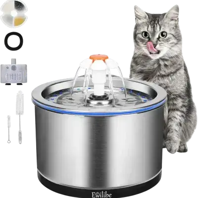 Ewilibe Pet Fountain Steel