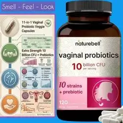 Vaginal Probiotics for Women, 10 Billion CFU, PH Balance Probiotics and Prebiotics Blend, Lactobacillus Vaginal probiotic, Supports Odor, Flora & Yeast, Vaginal probiotics, 120 Capsules Probiotics 