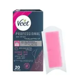 veet professional wax strips normal skin legs-body 20wax strips