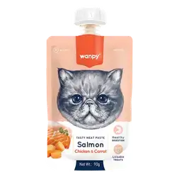 WANPY Tasty Meat Paste: Salmon + Chicken & Carrot For Cat 90g