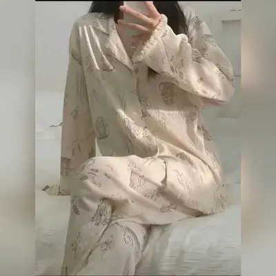 2pcs Women Sleepwear Pajama Set - Large