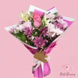 Bouquet Flowers- Pink&Purple