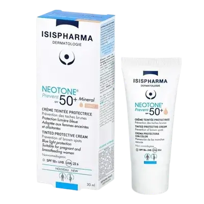 NEOTONE Prevent Spf50+ Mineral Light Tinted Protective Cream 30ml _ ISISPHARMA