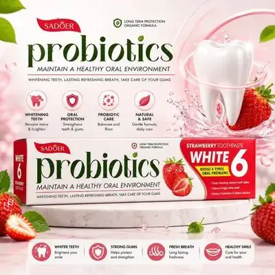 SADOER Probiotics Strawberry Toothpaste (White 6)