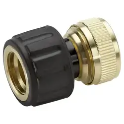 Brass Hose Connector 3/4" With Aqua Stop