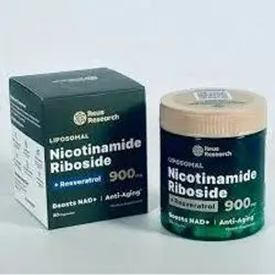 Reus Research NAD+ Nicotinamide Riboside 900mg, Liposomal NAD with Resveratrol, Skin Aging Support Supplement, 80 Capsules