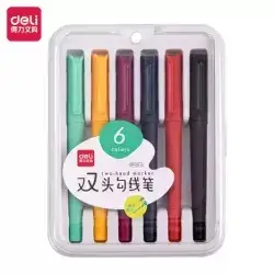 Deli Two Head Marker Sn100 12pcs�