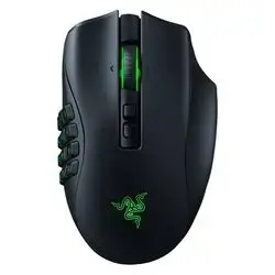 Razer Naga Pro Wireless Gaming Mouse: Interchangeable Side Plate w/ 2, 6, 12 Button Configurations - Focus+ 20K DPI Optical Sensor - Fastest Gaming Mouse Switch - Chroma RGB Lighting (Open Box)