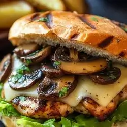 Mushroom Chicken Burger