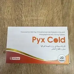 Pyx Cold Paracetamol 500mg, Chlorpheniramine Maleate 4mg and Phenylphrine HCL 10mg tablet