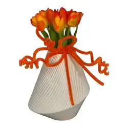 Vase With Artificial Tulip Flowers