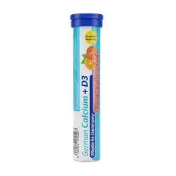 German Calcium + D3 Orange-Grapefruit Flavour Sugar Free 20 Effervescent Tablets _ T&D