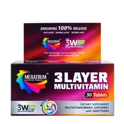 MERATRUM 3 Layer Multivitamin 30 Tablets _ mera pharma