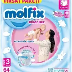 Molfix  Pull-Up Diapers Size: 3 (6-11KG) Midi 64 Pieces