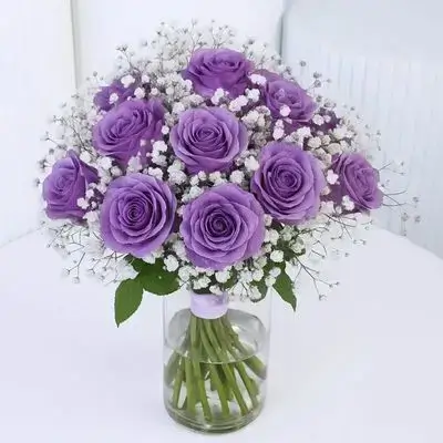 Flower Bouquet with Vase – 22 Flowers