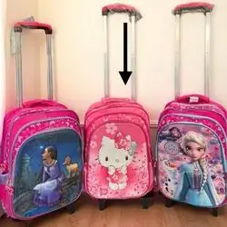 Children's school bag with wheels, design for girls