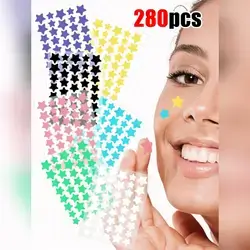 7 Sheets 280pcs Star-Shaped Face Stickers - Gentle, Non-Irritating