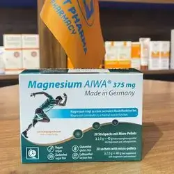 magnesium aiwa 375mg made in germany magnesium contributes to a normal muscle function 20 sachets with micro-pellets