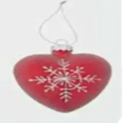 Plastic Heart Shape Orn 10cm