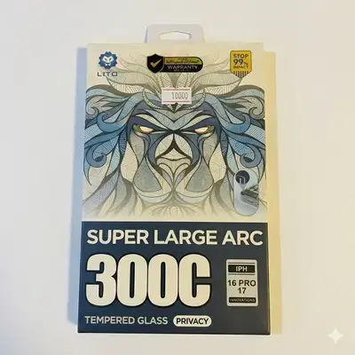 LITO 300C Super Large Arc Privacy Tempered Glass Screen Protector (iPhone 16 Pro / 17)
