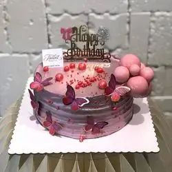Pink Ball Cake For 8 Person