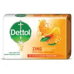 Dettol Zing Antibacterial Bar Soap Orange Zest, 120g