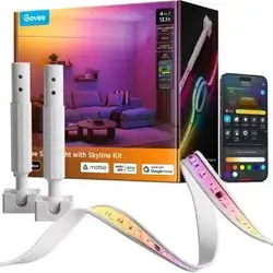 Govee Strip Light with Skyline Kit 13.1ft RGBWWIC Smart LED Light Strip, Matter, Alexa & Google Assistant (H61B8)