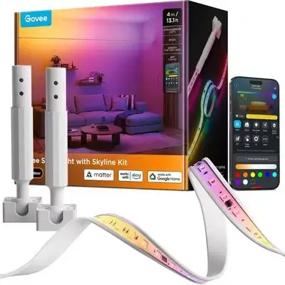 Govee Strip Light with Skyline Kit 13.1ft RGBWWIC Smart LED Light Strip, Matter, Alexa & Google Assistant (H61B8)