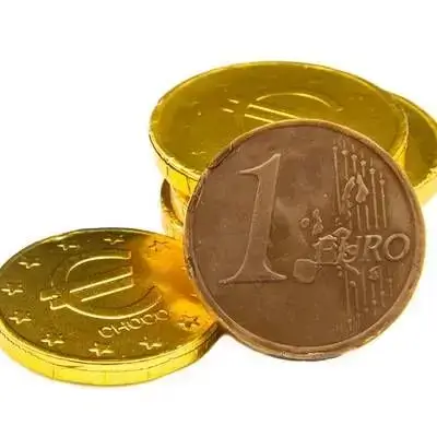 Euro Chocolate Coins 100g – Shiny Gold Treats | عملات شوكولاتة يورو ذهبية