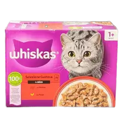 Whiskas Adult 1+ Tasty Selection Wet Cat Food in Gravy (Beef & Chicken) 10x85g