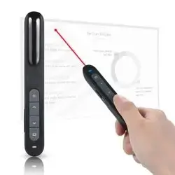 Wireless Presenter, Hyperlink Volume Control Presentation Clicker RF 2.4GHz USB PowerPoint Clicker Presentation Remote Control Pointer Slide Advancer (Battery Included)