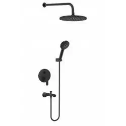 Duxxa Round Shower Set; Matte Black