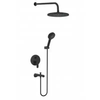 Duxxa Round Shower Set; Matte Black