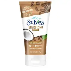 St. Ives Energizing Coconut & Coffee Scrub with 100% Natural Exfoliants & Extracts| Exfoliating Face Scrub for Fresh & Glowing Skin| Dermatologically Tested for Men & Women| Paraben-Free| 170gm