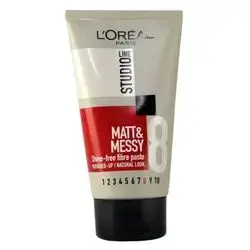 معجون الألياف الخالي من اللمعان من لوريال ستوديو لاين مات آند ميزي 150 مل/LOREAL Line Studio Matt & Messy Fiber Paste