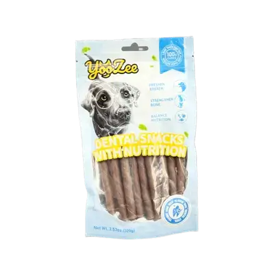 YooZee Dental Snacks With Nutrition Peanut And Beef Flavor Dual Dental Stick 100g