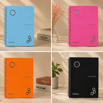 English notebook, plastic cover, A4 size - colors for boys
