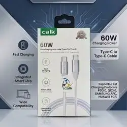 Calk Data Cable Fast Charger 60W Type-C To Type-C 1M