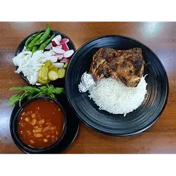 Quarter Grilled Chicken with Rice and Bean Broth