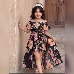 SHEIN Young Girl Off Shoulder Ruffle Trim Foldover Romper - 7 Years