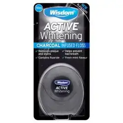Wisdom active whitening charcoal floss