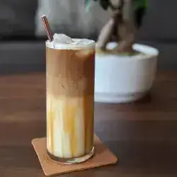 Blue Caramel Iced Latte