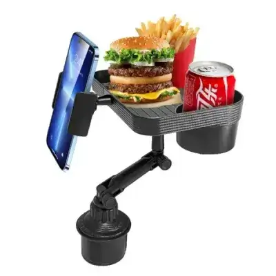 Denx 3-in-1 Car Cup Holder,Food Tray With Phone Mount DX1285