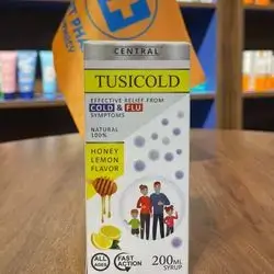 tusicold effective relief from cold&flu symptoms natural %100 honry lemon flavor 200ml syrup