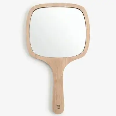 wooden hand mirror