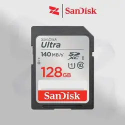 SanDisk 128GB Ultra SDXC UHSI Memory Card Up to 140MBs, C10, U1, Full HD, SD Card