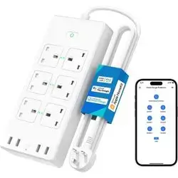 Meross Smart Wi-Fi Surge Protector (6 AC Outlets + 4 USB Ports)