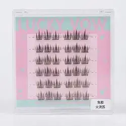 cluster lashes; requires no glue and no remover