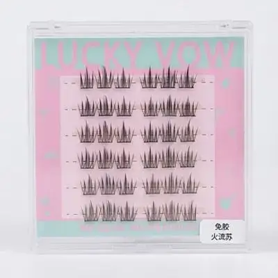 cluster lashes; requires no glue and no remover