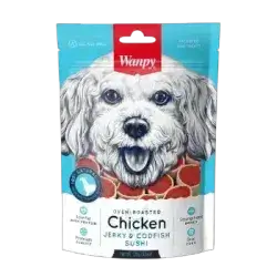 Wanpy Chicken jerky & Codfish Sushi Treat for dogs 100g